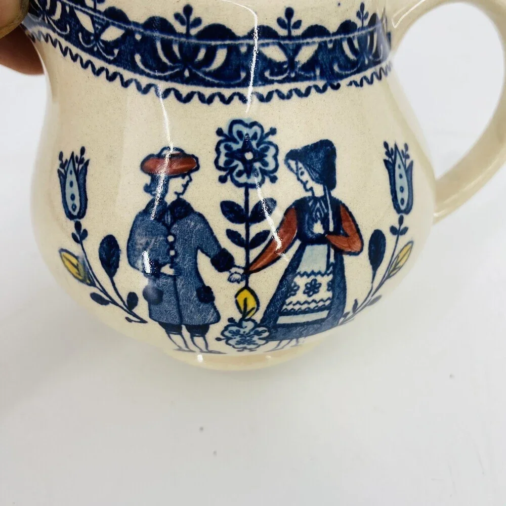 Staffordshire JOHNSON BROS Old Granite Hearts & Flowers Pattern Ceramic CREAMER